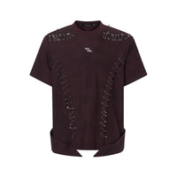 Pin Short Sleeve Stitching Boys Padded Shoulder T-shirt