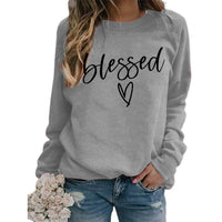 Love Print Round Neck Women's Top