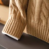 Versatile Casual Half-Neck Thermal Sweater In Pure Cashmere