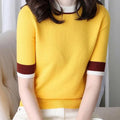 Ice Silk New Knitted Summer Round Neck T-shirt For Women