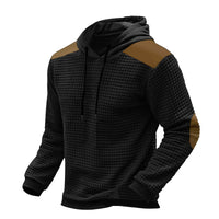 Men's Casual Color-block Jacquard Hooded Sweatshirt