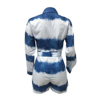 Women's Fashion Casual Tie-dye Short-sleeved Jumpsuit