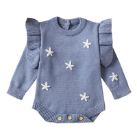 Autumn And Winter New Long Sleeve Round Neck Knitted Triangle Jumpsuit Pants