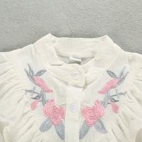 Children's Summer Clothing Sleeveless Single-breasted Embroidered Collar Suit