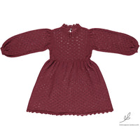 Children's Pullover Sweater Lace Cutout Knit Sweater Puff Sleeve Top