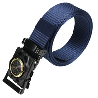 Men's Canvas Smooth Buckle Nylon Pressing Buckle Good Luck Comes Pant Belt