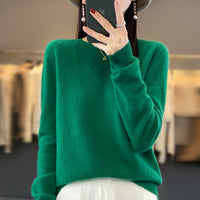 Women's Round Neck Sweater Loose Knitted Bottoming Sweater