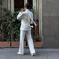 Long-sleeve Jacket And Loose Wide-leg Pants Set