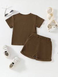 Children's Casual Printed Short Sleeves Shorts Suit