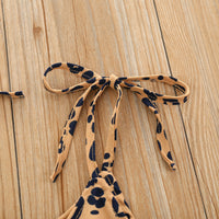 Girls Fashion Heart Print Lace-Up Sling Bodysuit