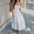 Womens Elegant And Fashionable Ruched Waistband Slim-fit Slip Dress