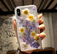 Epoxy real flower  case transparent acrylic protective cover