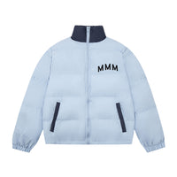 Men's Winter Loose Casual Contrast Color Stand Collar Cotton Coat Jacket