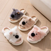 Linen Slippers For Women, Indoor Home Thick Sole Cartoon