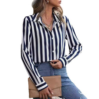 Women's Fashionable All-Match Striped Shirt Top