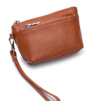 Leather Change Zipper Multifunctional Clutch