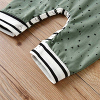 Children's Boy's Romper Long-sleeved Polka Dot Hooded Long Climbing Jumpsuit