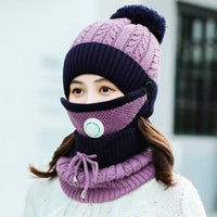 New Women's Fleece Thickened Warm Knitted Wool Hat