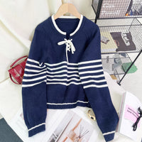 Women's Color-block Striped Knit Sweater