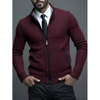 Men's Stand-up Collar Knitted Sweater Coat