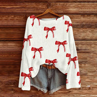 Off-the-Shoulder Pullover Sweater With 3D Print