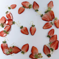 Real Fruit Slice Earrings Resin Strawberry Lemon And Fig Earrings