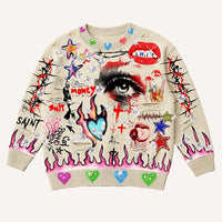 Women's Halloween Printed Crew Neck Sweatshirt