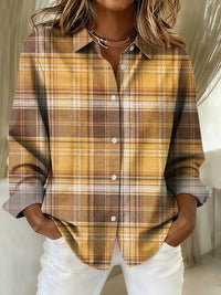 Check Print Women's Long Sleeve Shirt