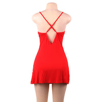 Plus size pajamas lace suspenders nightdress