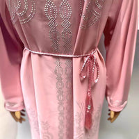 Solid Color Rhinestone Broken Card Loose Dubai Saudi Dress