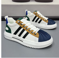 Men's White Shoes New Trendy All-match Low Casual Shoes