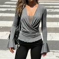Stylish Minimalist Slim Fit Long Sleeve Top For Women