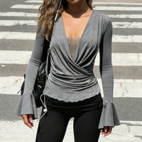Stylish Minimalist Slim Fit Long Sleeve Top For Women