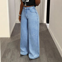 Loose-fit Straight-cut Versatile Denim Jeans