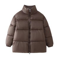 Women's Fashion Simple And Versatile Hoodless Stand Collar Cotton Coat