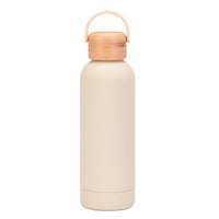500ml Small Mouth Vacuum Cup Portable Handle Bamboo Wood Cover Water Cup Water Bottle