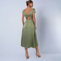 Women's Slim-fit Split Short-sleeve Dress