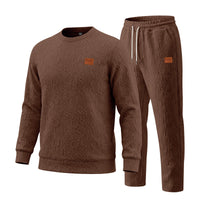 Embossed Letter Crewneck Sweatshirt And Pants Set