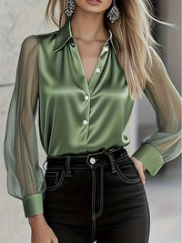 New Autumn Light-luxury Sophisticated Long-sleeve Versatile Age-reducing Satin Shirt