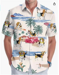 Plus Size Men's Fashion Digital Printing Short Sleeve