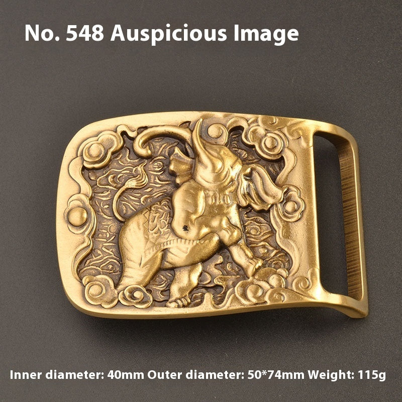 Pure Brass Belt Buckle Outer Wear Smooth Buckle Plate Pant Belt Buckle Accessories Female Belt Buckle Brass Belt Buckle