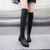 Over-the-knee Boots Women's Low-heeled High-top Elastic Boots