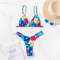 Bikini Piece Set European And American Ins Backless Printed Swimsuit