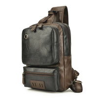 Men's PU Fashion Chest Large Capacity Shoulder Messenger Bag