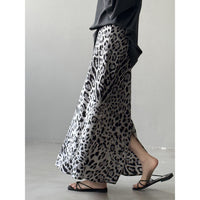Light Luxury High-grade Leopard Print Split Skirt Women's High Waist Slimming