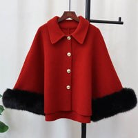 Women's Autumn And Winter New Classic Style Knitted Cloak Coat Shawl