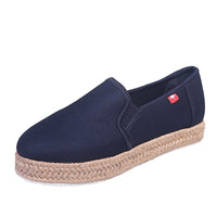 Lazy Casual Straw Woven Breathable Ultralight Canvas Shoes Women Shoes