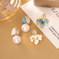 Enamel Dripping Oil Asymmetric Zircon Earrings Style A & B