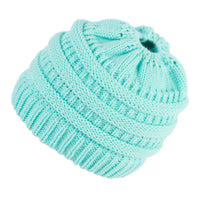 Personalized Women's Ponytail Knitted Wool Hat