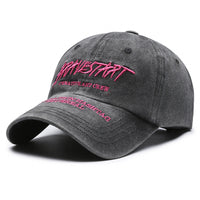 Faded Washed Distressed Baseball Cap Embroidered Letters